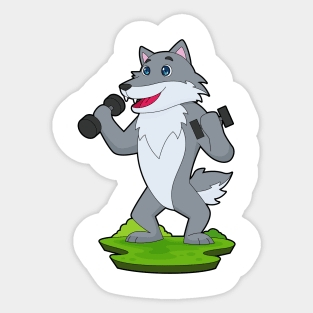 Wolf Bodybuilding Dumbbells Sticker